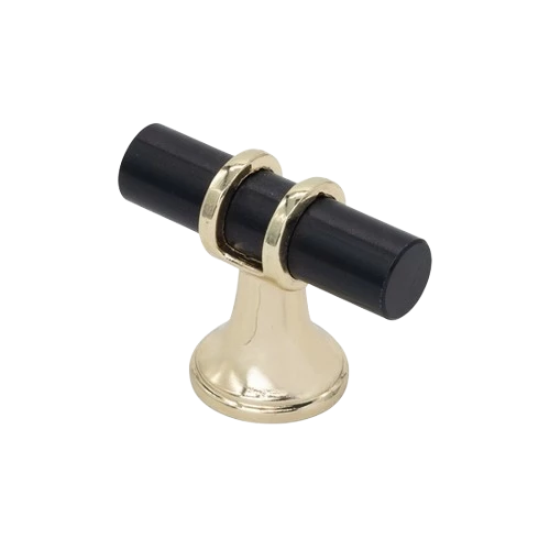 PUXADOR ENLACE UNIFURO - PRETO COM DOURADO