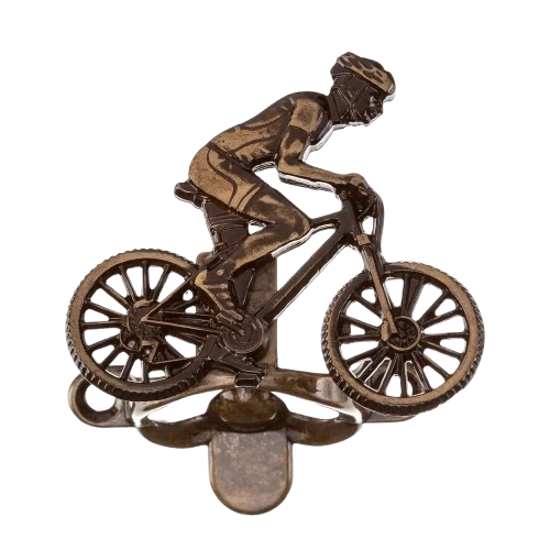 Abridor de Garrafa Decorativo Bicicleta Masculina em Metal Ouro Velho – Estilo Vintage