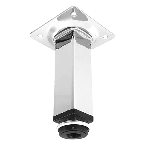 PÉ EM AÇO QUADRADO 25 MM X 10 CM - CROMADO