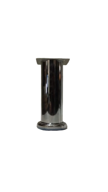 PÉ EM AÇO FIXO REDONDO 50 MM X 15 CM - CROMADO