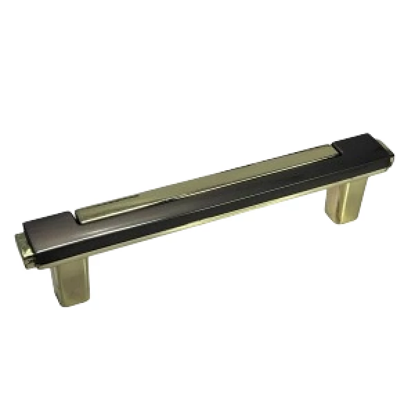 PUXADOR GRAPHIQUE 96MM - GRAFITE COM DOURADO