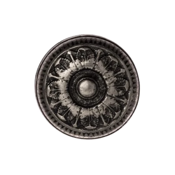 Puxador botão colonial - Prata Velha