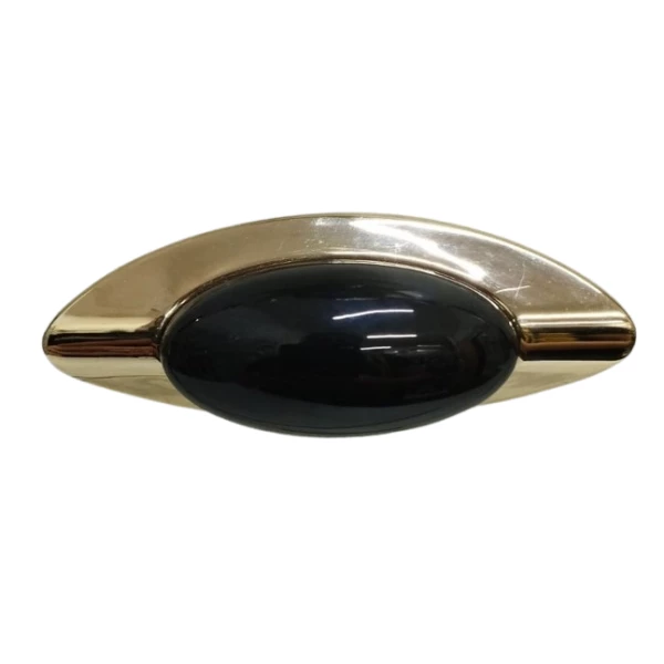 PUXADOR JASPER 32MM – PRETO COM DOURADO