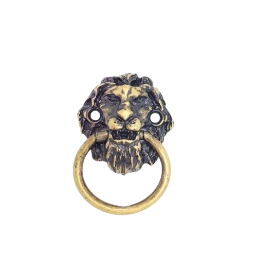 PUXADOR LEAO ARGOLA OURO VELHO 1681