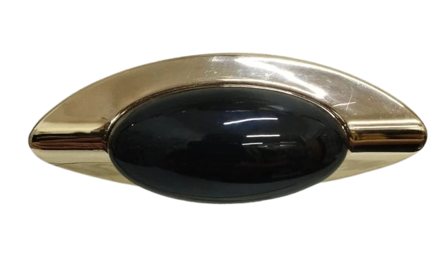 PUXADOR JASPER 32MM – PRETO COM DOURADO